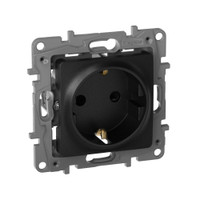 Розетка 1-местная с заземлением с защитными шторками 16А антрацит ETIKA (IEK) 672622