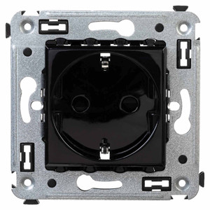 Avanti Розетка в стену, 2P+E, с защитными шторками, ''Черный квадрат'' (DKC) 4402003