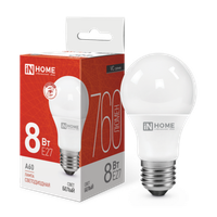 Лампа светодиодная LED-A60-VC 8Вт 230В Е27 4000К 760Лм IN HOME (IN-HOME) 4690612024028