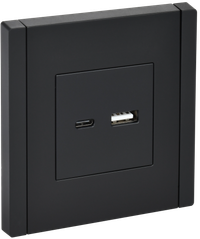 FORTE&PIANO Розетка USB A+C 3,1А FP150 черный IEK (IEK) FP-U22-D31-K02