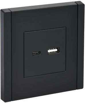 FORTE&PIANO Розетка USB A+C 3,1А FP150 черный IEK (IEK) FP-U22-D31-K02