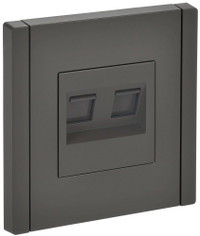 FORTE&PIANO Розетка двойная RJ11+RJ45 кат.5E FP335 серый IEK (IEK) FP-KT20-O-1-K03