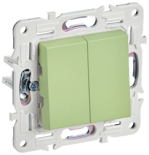 SKANDY Выключатель 2-клавишный проходной 10А SK-V05G мятный IEK (IEK) SK-V22-0-10-K06