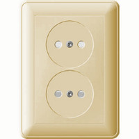 W59 Розетка двойная скрытая без заземления 16А бежевая (Systeme Electric) RS16-254-28