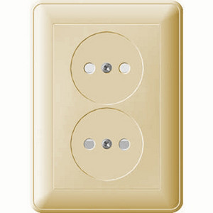 W59 Розетка двойная скрытая без заземления 16А бежевая (Systeme Electric) RS16-254-28