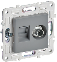 SKANDY Розетка двойная TV+RJ45 кат.5E SK-A14Gr серый IEK (IEK) SK-AK20-1-K03