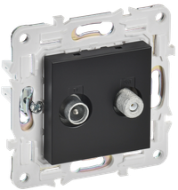 SKANDY Розетка двойная TV+SAT SK-A13Bl черный IEK (IEK) SK-AF20-O-K02
