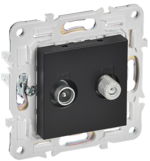 SKANDY Розетка двойная TV+SAT SK-A13Bl черный IEK (IEK) SK-AF20-O-K02
