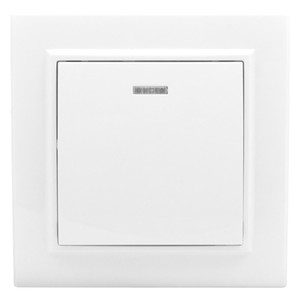 Выключатель Минск 1-клавишный СП с индикатором 10А белый (EKF) ERV10-121-10