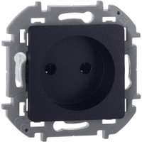 Розетка 1-местная без заземления без защитных шторок 16А антрацит INSPIRIA (IEK) 673713