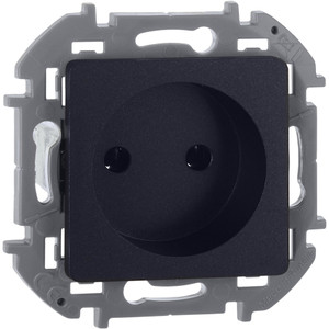 Розетка 1-местная без заземления без защитных шторок 16А антрацит INSPIRIA (IEK) 673713