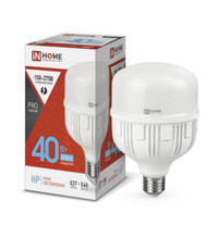 Лампа светодиодная LED-HP-PRO 40Вт 230В Е27 с адаптером E40 6500К 3800Лм IN HOME (IN-HOME) 4690612031101