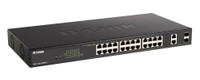 Коммутатор настраиваемый L2 PoE 26 портов, 24хPoE 10/100/1000 Мб/с, 2хRJ45/SFP+, 370 Вт (D-Link) DGS-1100-26MPV2/A3A