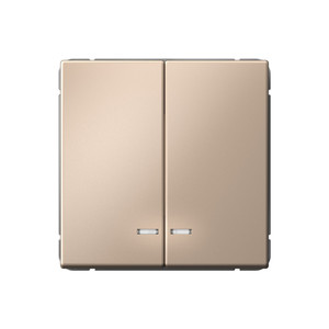 ARTGALLERY 2-клавишный выключатель с подсветкой, сх.5а, 10АХ, механизм, песочный (Systeme Electric) GAL001253