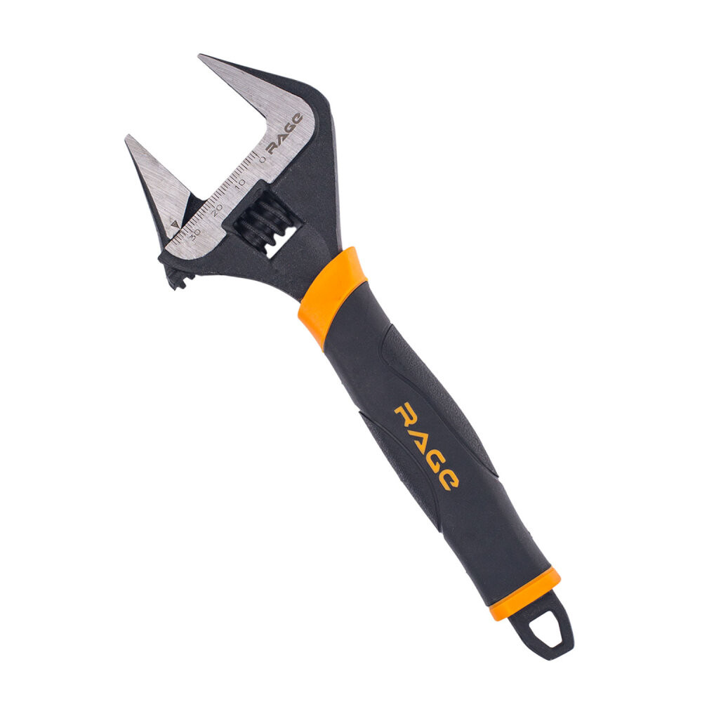 Ключ разводной с тонкими губками и широким зевом раскрытие зева до 40 мм длина ключа 200 мм (Rage) 311102