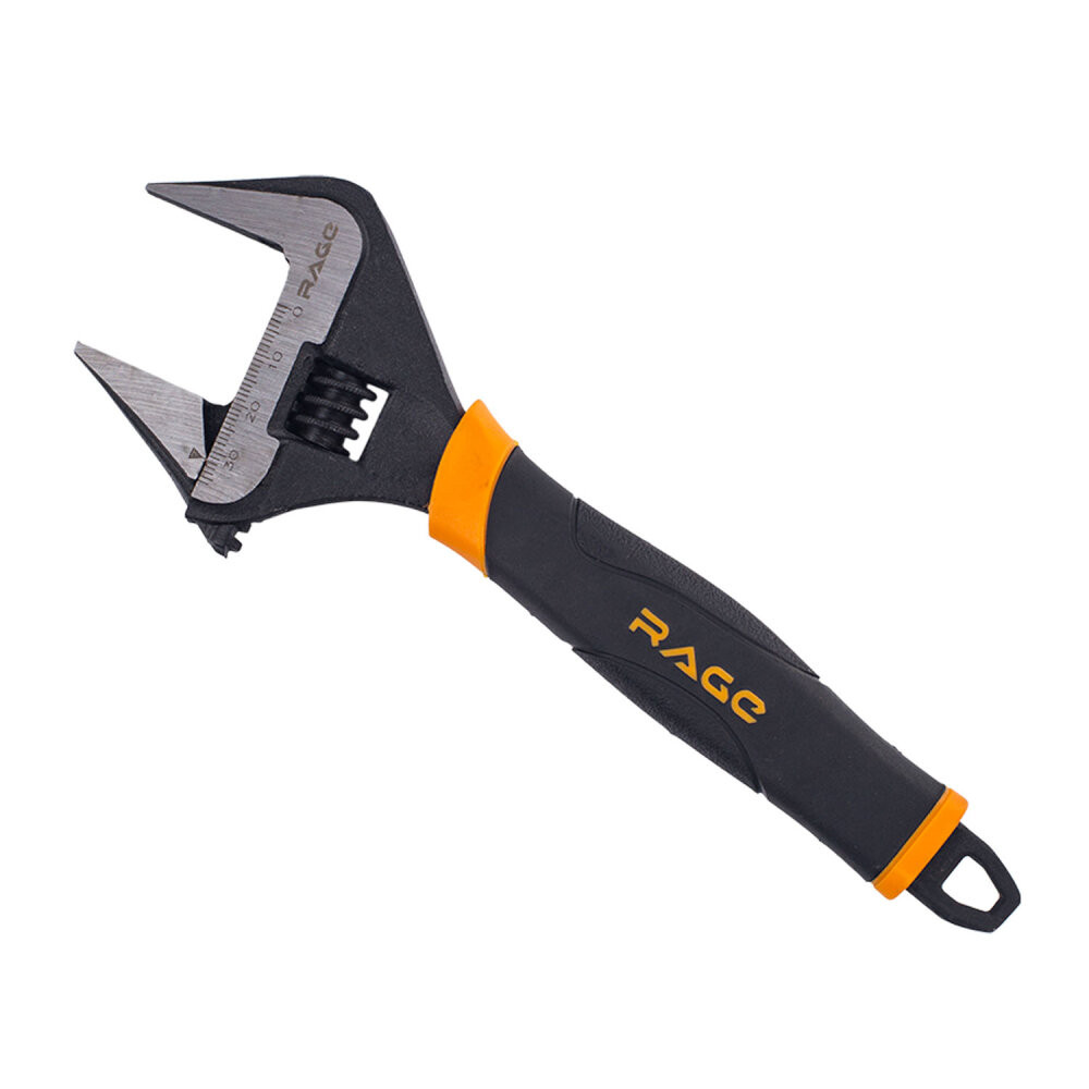 Ключ разводной с тонкими губками и широким зевом раскрытие зева до 40 мм длина ключа 200 мм (Rage) 311102