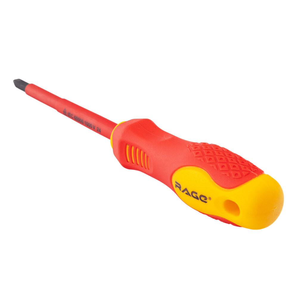 Отвертка диэлектрическая крестовая VDE PH2 x 100 (Rage) 397020