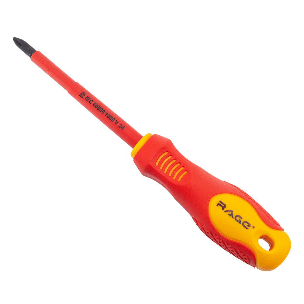 Отвертка диэлектрическая крестовая VDE PH2 x 100 (Rage) 397020