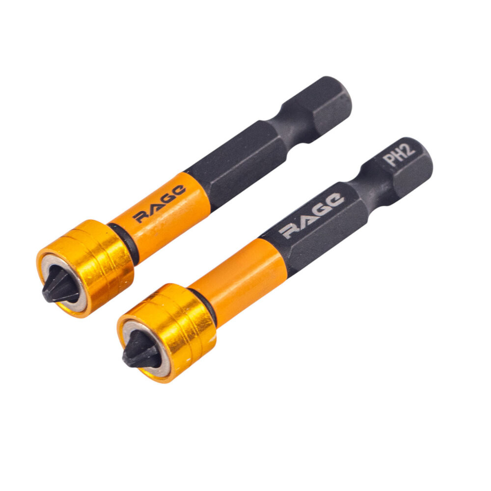 Биты с магнитным ограничителем PH2 x 50 мм 2 шт для ДСП гипсокартона (Rage) 554133