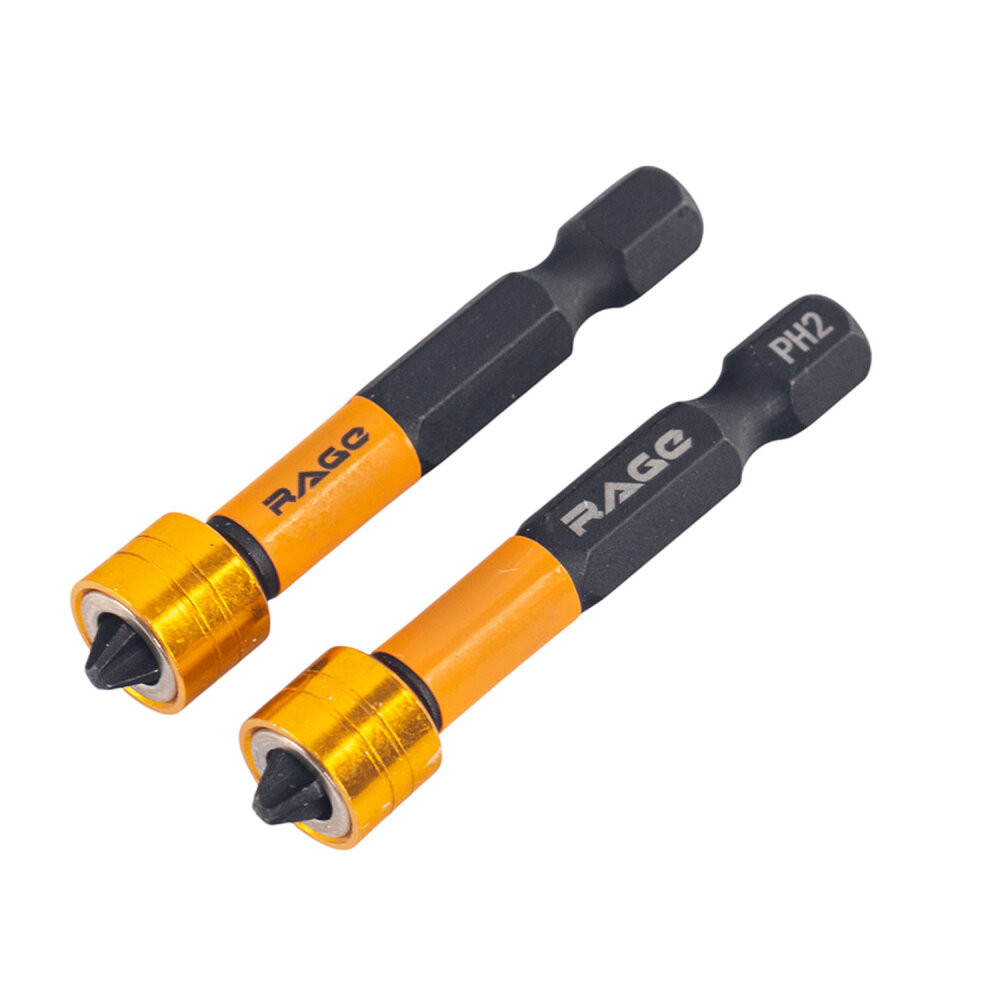 Биты с магнитным ограничителем PH2 x 50 мм 2 шт для ДСП гипсокартона (Rage) 554133