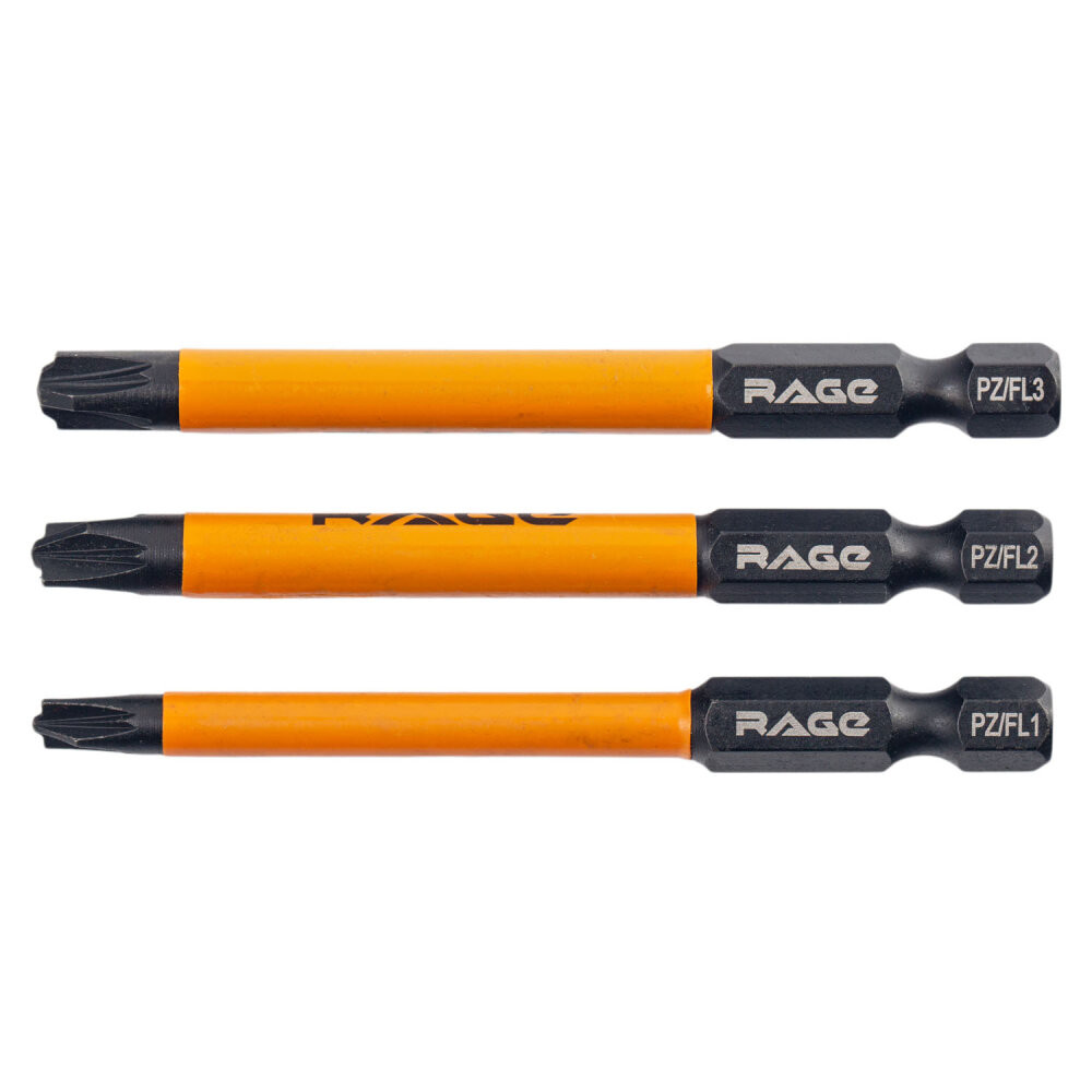 Биты для электриков магнитные S2 PZ/FL1 PZ/FL2 PZ/FL3 x 75 мм 3 шт (Rage) 554292