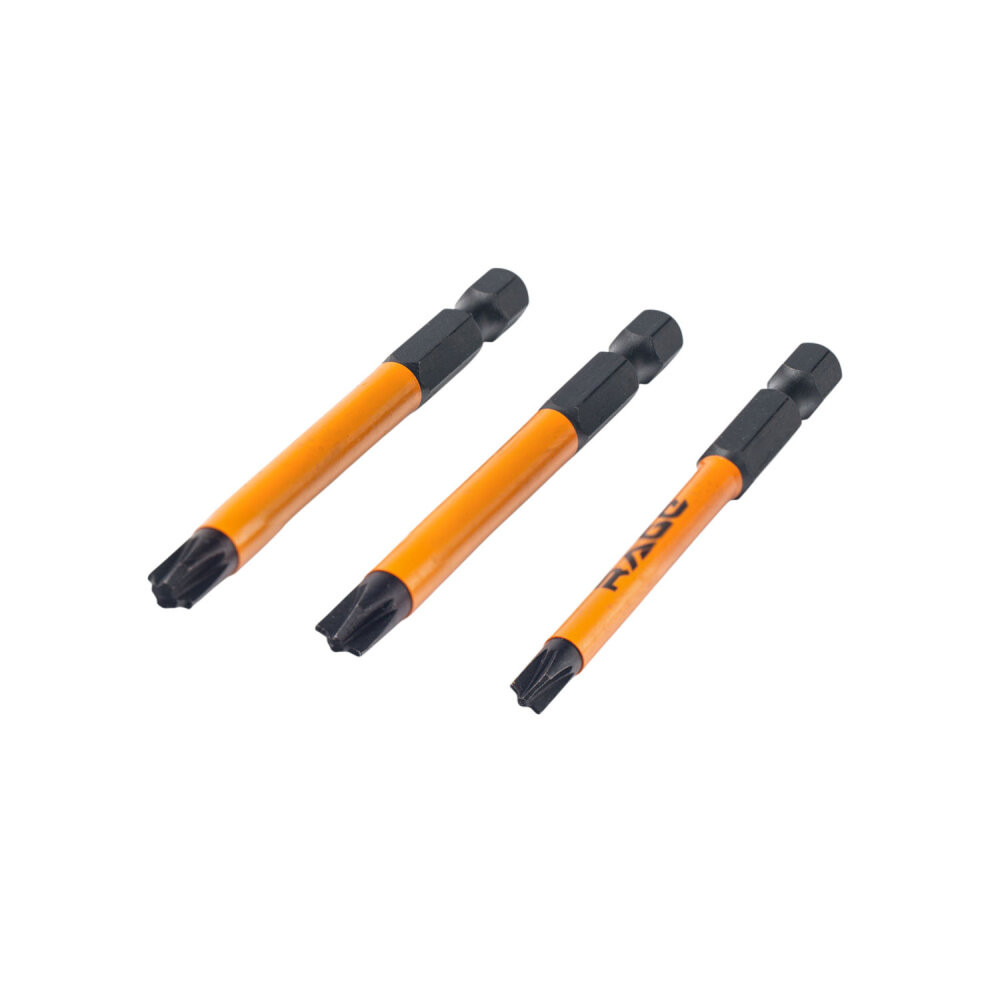 Биты для электриков магнитные S2 PZ/FL1 PZ/FL2 PZ/FL3 x 75 мм 3 шт (Rage) 554292