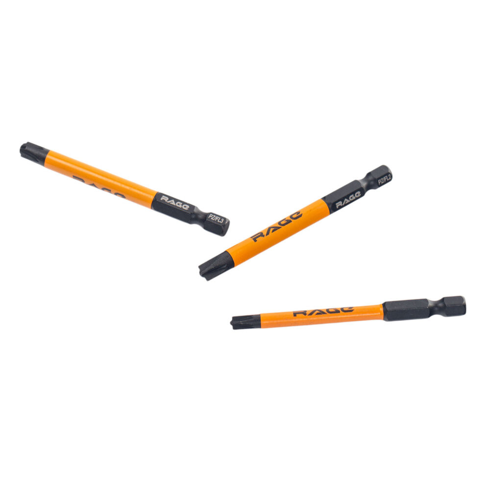 Биты для электриков магнитные S2 PZ/FL1 PZ/FL2 PZ/FL3 x 75 мм 3 шт (Rage) 554292
