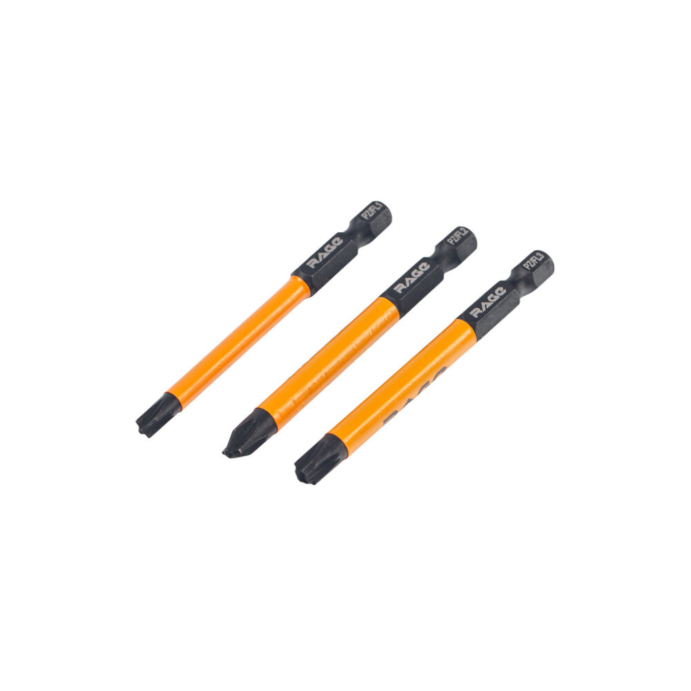 Биты для электриков магнитные S2 PZ/FL1 PZ/FL2 PZ/FL3 x 75 мм 3 шт (Rage) 554292