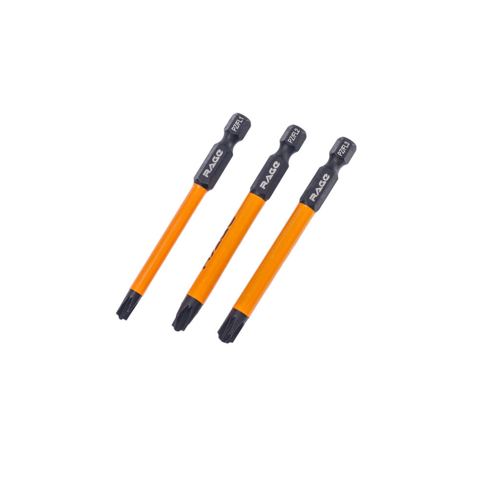 Биты для электриков магнитные S2 PZ/FL1 PZ/FL2 PZ/FL3 x 75 мм 3 шт (Rage) 554292