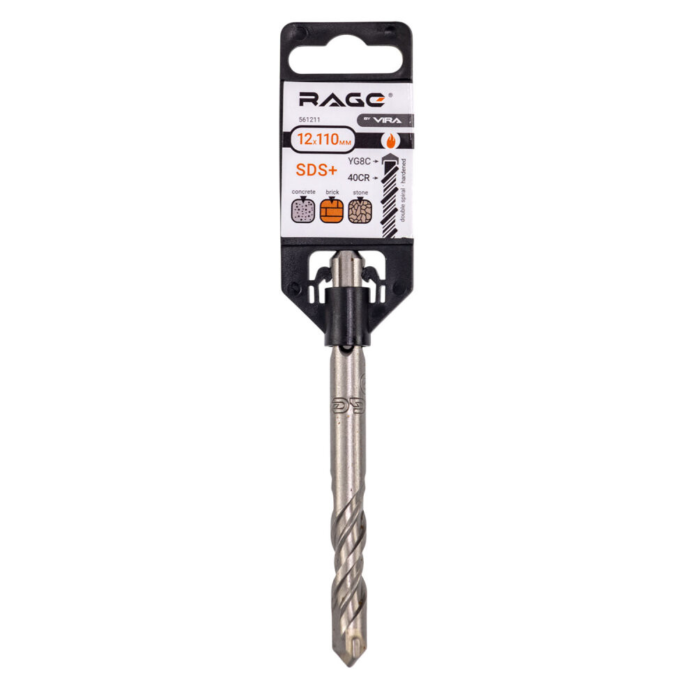 Бур по бетону 12 х 110 мм SDS-plus (Rage) 561211