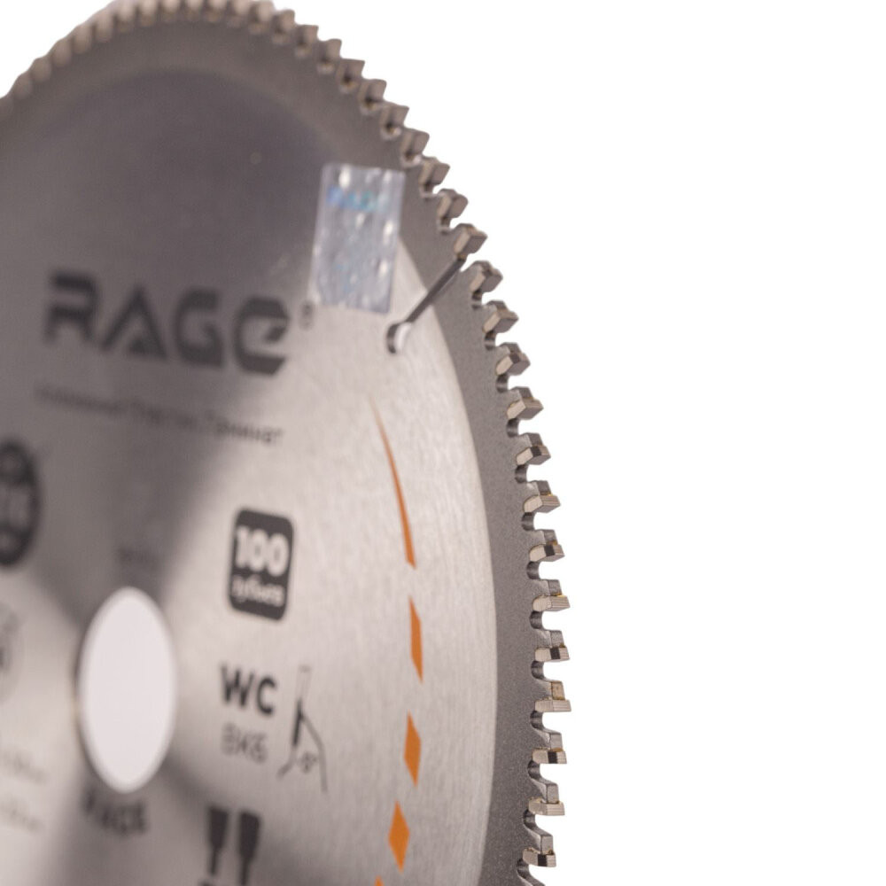 Диск пильный по алюминию 216 мм 100Z посадка 30 мм + кольцо 25.4 мм 20 мм 16 мм (Rage) 594503