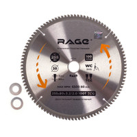 Диск пильный по алюминию 255 мм 100Z посадка 30 мм + кольцо 25.4 мм 20 мм 16 мм (Rage) 594505