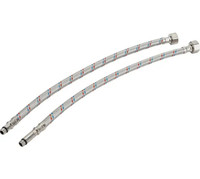 Гибкая подводка для смесителей М10х18+М10х35 1/2 40 см нерж сталь пара (Aquadeel) HF-200-12-40