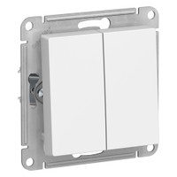 Выключатель двухклавишный ATLASDESIGN схема 5 10АХ механизм белый (Systeme Electric) ATN000151