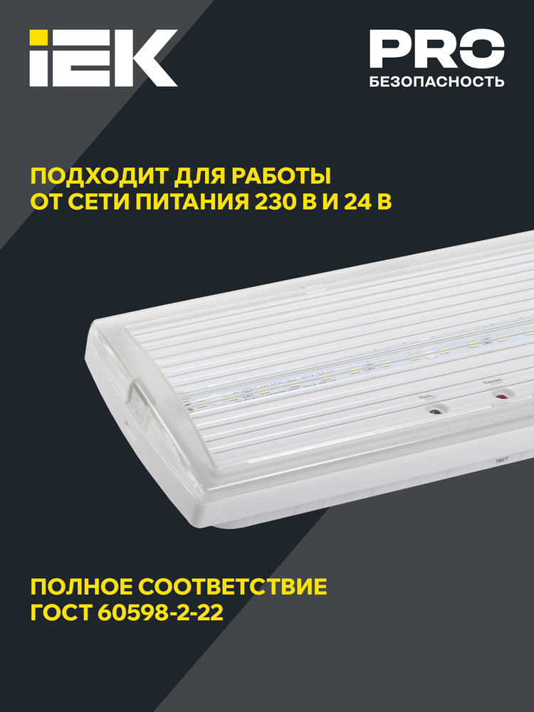 Светильник аварийный ДПА 5030-1 постоянный 1ч IP20 IEK (IEK) LDPA0-5030-1H-K01