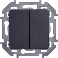 Выключатель двухклавишный INSPIRIA 10 AX 250 В~ антрацит (Legrand/Daccord) 673623