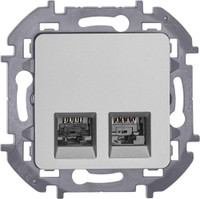 INSPIRIA розетка двойная RJ 45  категория 5e  UTP  алюминий (Legrand/Daccord) 673837