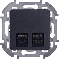 INSPIRIA розетка двойная RJ 45  категория 5e  UTP  антрацит (Legrand/Daccord) 673838