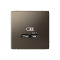 ARTGALLERY USB розетка тип-С 65Вт высокоскор.заряд. QC, PD, механизм, мокко (Systeme Electric) GAL000627