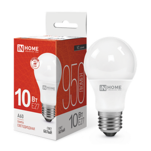 Лампа светодиодная LED-A60-VC 10Вт 230В Е27 4000К 950Лм IN HOME (IN-HOME) 4690612020211