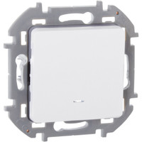 Выключатель 1-клавишный с подсветкой/индикацией 10АХ безвинтовое крепление белый INSPIRIA (IEK) 673610