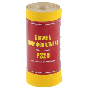 Шкурка на бумажной основе,LP41C,зерн.Р320, мини-рулон(бобина шлифовальная)115мм х 5м (БАЗ) (Matrix) 75636