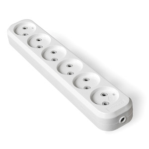 Колодка 6 гнезд без заземления AБС-пластик (UNIVersal) E206