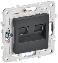 SKANDY Розетка компьютерная двойная RJ45 кат.5E SK-K03T титан IEK (IEK) SK-K20-1-K48