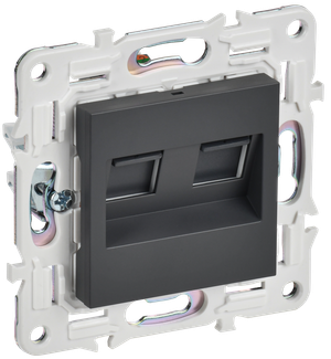 SKANDY Розетка компьютерная двойная RJ45 кат.5E SK-K03T титан IEK (IEK) SK-K20-1-K48