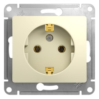 GLOSSA Розетка с заземлением в рамку бежевая (Systeme Electric) GSL000243
