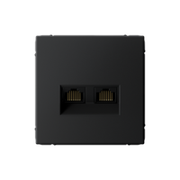 ARTGALLERY РОЗЕТКА двойная компьютерная RJ45+RJ45, кат. 5е, механизм, КАРБОН (Systeme Electric) GAL001085