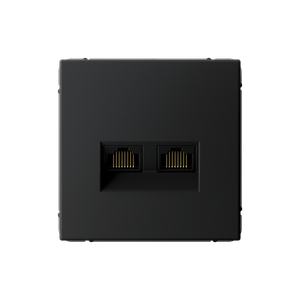 ARTGALLERY РОЗЕТКА двойная компьютерная RJ45+RJ45, кат. 5е, механизм, КАРБОН (Systeme Electric) GAL001085