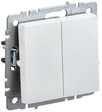 BRITE Выключатель двухклавишный 10А ВС10-2-0-БрЖ жемчуг (IEK) BR-V20-0-10-K36