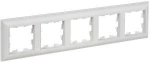 BRITE Рамка 5-местная РУ-5-БрАБ арктический белый/белый IEK (IEK) BR-M52-12-K91